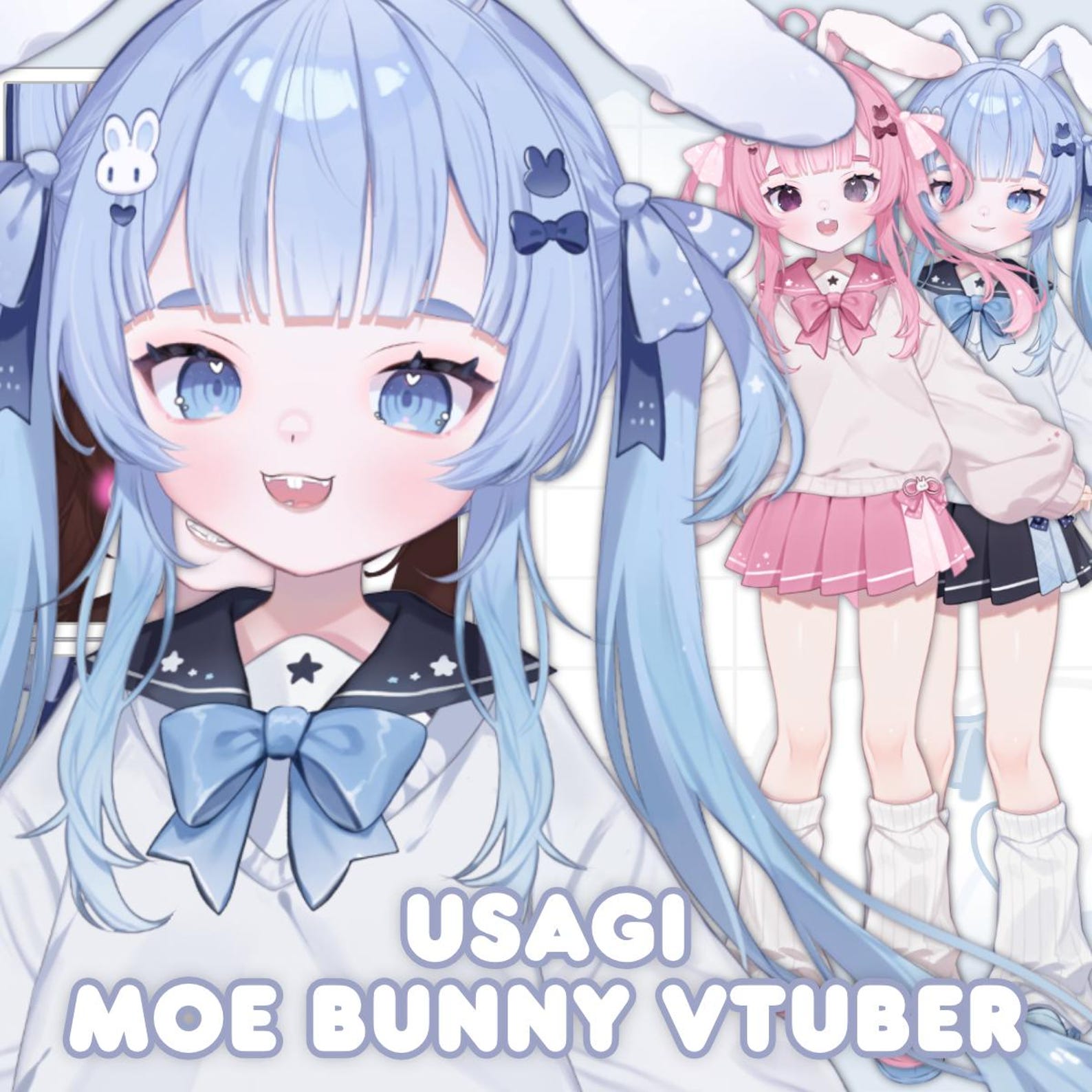 Usagi Bunny Vtuber – Fully Rigged, Customizable Moe Avatar - Etsy