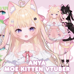 free-ish for a limited time! Anya the Moe Kitten Vtuber - Full Body Customizeable Vtuber | momomizuvt