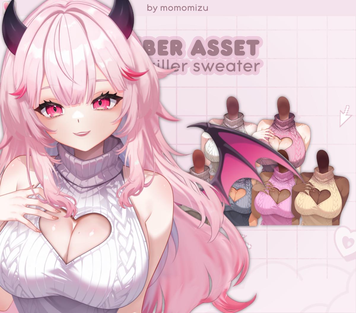 Body Asset - Rigged Sultry Sweater - Body vtuber asset - Customizeable - 5 Skintone Varations - Vtuber Items
