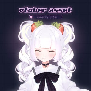 Rigged Strawberry Hair Asset Set for VTube Studio - 5 Color Variations - Vtuber Items