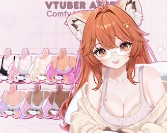 Rigged Comfy Blanket and Controller Body – VTuber Asset, Customizable Skintones