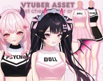 Doll & Psycho VTuber Outfit – Rigged Full Body Asset