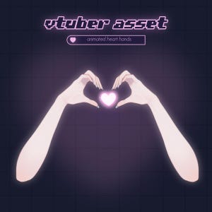Animated Heart Hands Hand Asset Set for VTube Studio – 5 Skintone Variations - Vtuber Items | momomizuvt