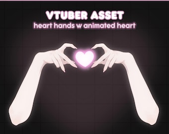 Animated Heart Hands VTuber Asset – 5 Skintones, Left & Right Hands