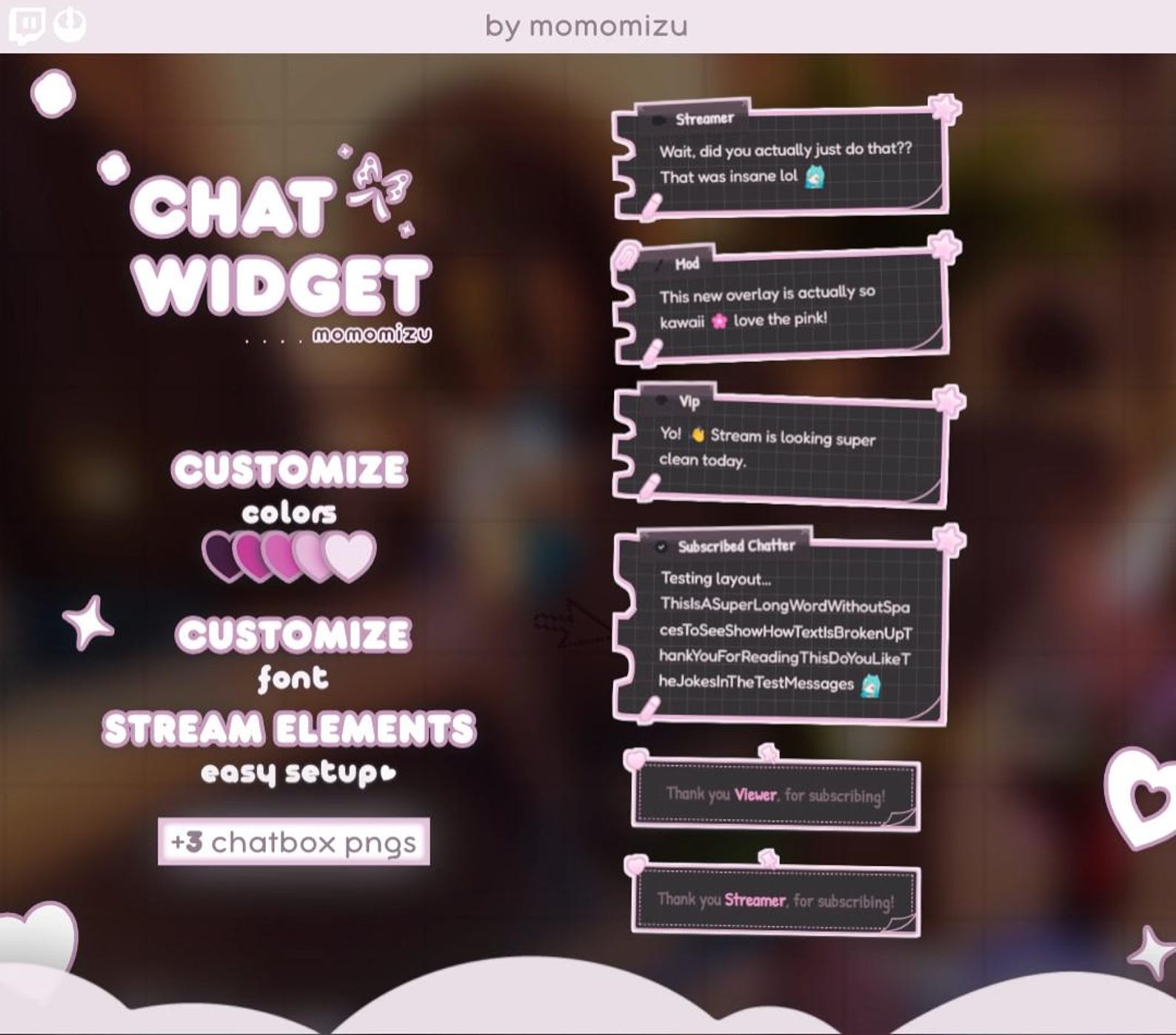 3 Free Chatboxes) Dark Pink Paper Theme Chat Widget | Kawaii Note Chat ...