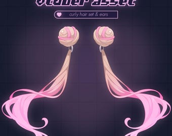 Juego de coletas de eslabones de cadena Vtube Studio con personalización de color - 5 variaciones de color - Artículos Vtuber
