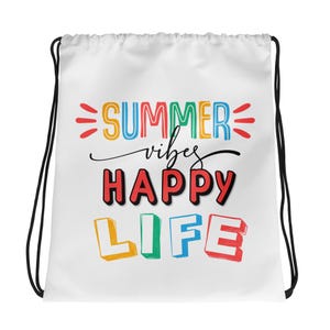Bunter Sommerurlaubsrucksack, Kordelzugrucksack zum Jahresende, bunte Strandtasche, Kinderpooltasche, leichter Sommerrucksack