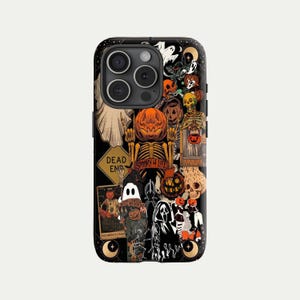 Halloween Collage Case, Spooky Retro PhoneCase, Skull Scrapbook, Suitable for iPhone 17 16 15 14 13 12 11 and Samsung Galaxy S25 S24 S23 S22