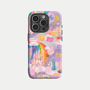 Pink Magic Castle Case, Sturdy, Whimsical for Medieval Lovers,for iPhone 17, 16, 15, 14, 13, 12, 11 and Samsung Galaxy S25, S24, S23, S22