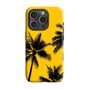Beach Palm Tree iPhone Case, Ocean Waves Phone Cover, Coastal Stained Design,MagSafe Case, - Samsung S25 S24 S23 S22 Plus Ultra