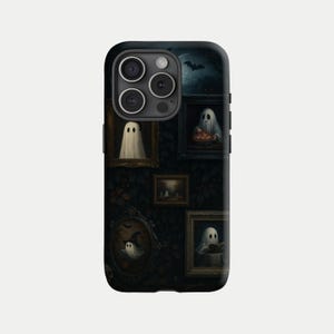 Scary Ghost Phone Case Cute Ghost Lover Gift Retro Horror with iPhone 1716 15 14 13 12 11 Pro Max Plus, Samsung Galaxy S23 S22 S20 Ultra