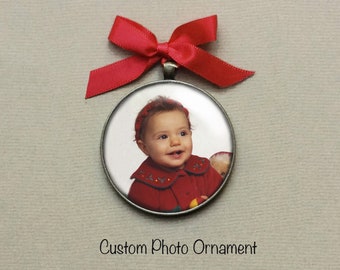 Custom Photo Ornament, Baby, Personalized Keepsake Family, Christmas, Memorial, Stocking Stuffer, Anniversary,