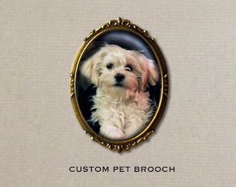 Broche personnalisée pour portrait d'animal de compagnie à l'aide de votre photo, souvenir pour animal de compagnie ou cadeau pour propriétaire d'animal de compagnie chien et chat ou article de Noël