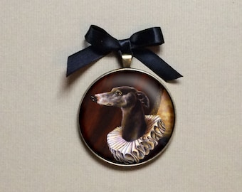 Decorazione a forma di levriero, memoriale per animali domestici, opera d'arte da parete.