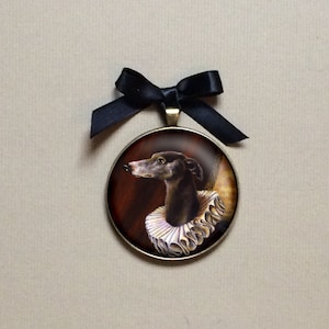 Greyhound Ornament, Dog Ornament, Gallery Wall Art, Christmas Ornament, Pet Memorial, Dog Lovers Gift, Miniature, Wall Hanging