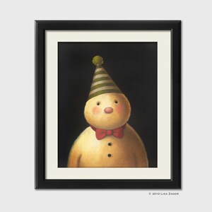 雪だるまのポートレートプリント、雪だるまアート、クリスマスプリント、レトロなクリスマスアート、ストライプの帽子、クリスマスプリント、シークレットサンタギフト、ホステスギフト 画像 1