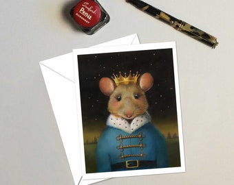 Mouse King Christmas Cards, Christmas Mouse Cards, Nutcracker Ballet Mouse, Retro Christmas, Animal Portrait