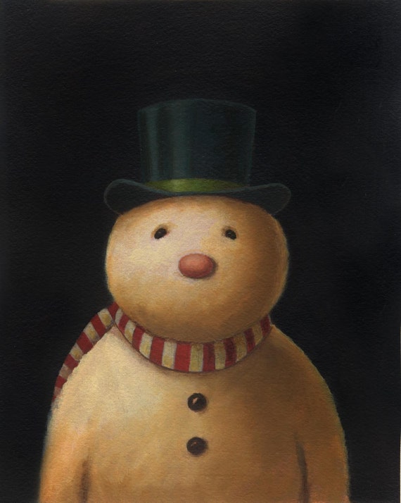Snowman Painting Christmas Painting Holiday Painting Winter