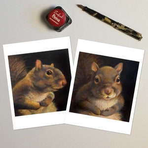 Squirrel Portrait Cards - Grey Squirrel Cards -Squirrel Art - Squirrel Print - Animal