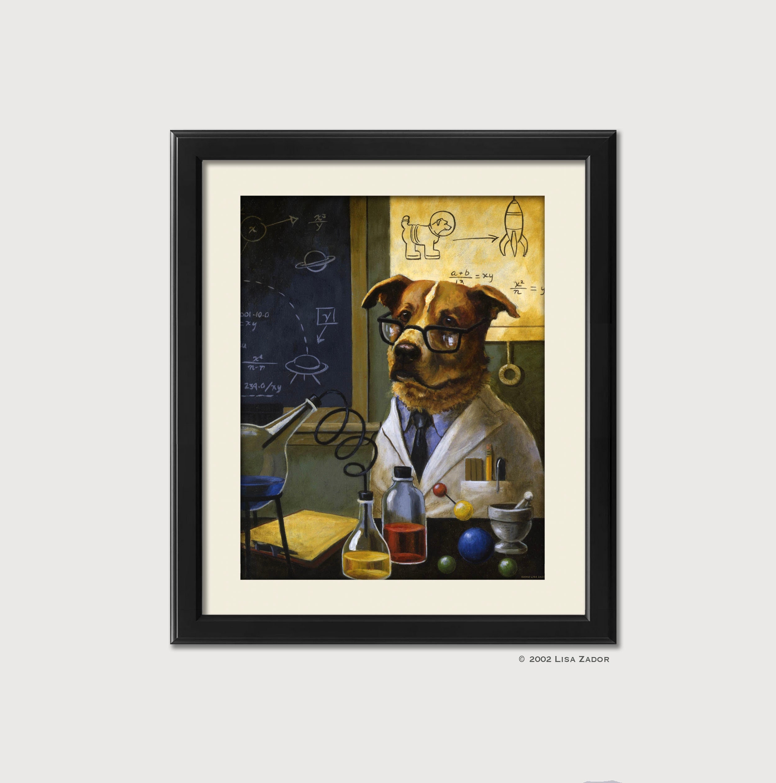 Dog Science Teacher Print From Original Artwork for Teacher or Dog