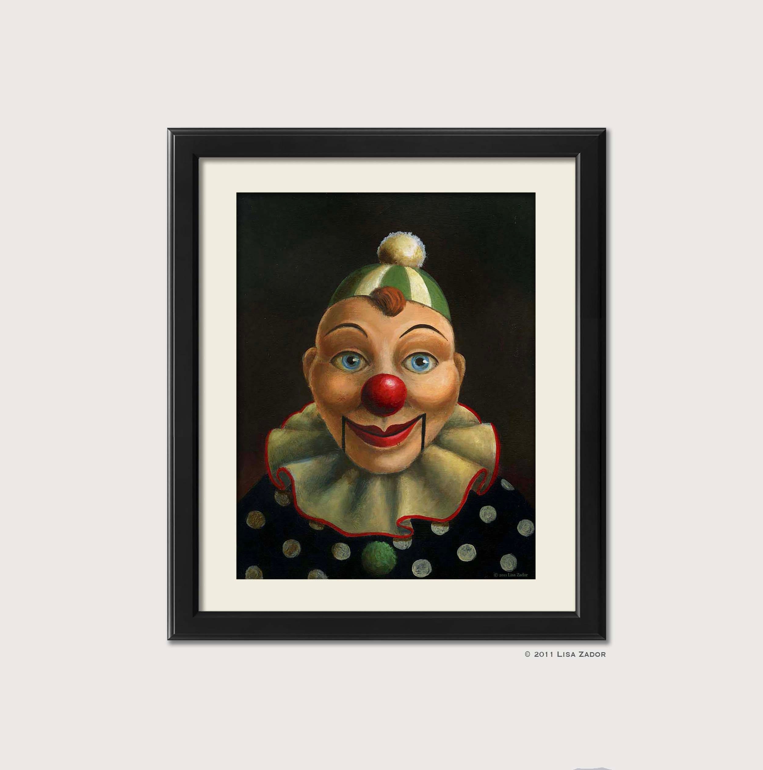 Creepy Clown Ventriloquist Dummy Print From Original Oil Painting