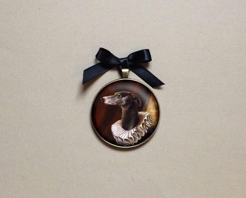 Greyhound Ornament, Dog Ornament, Gallery Wall Art, Christmas Ornament, Pet Memorial, Dog Lovers Gift, Miniature, Wall Hanging image 1