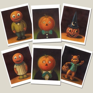 Halloween Pumpkin Man Print Jack O Lantern Print Halloween Art Gothic Victorian Pumpkin Head image 7