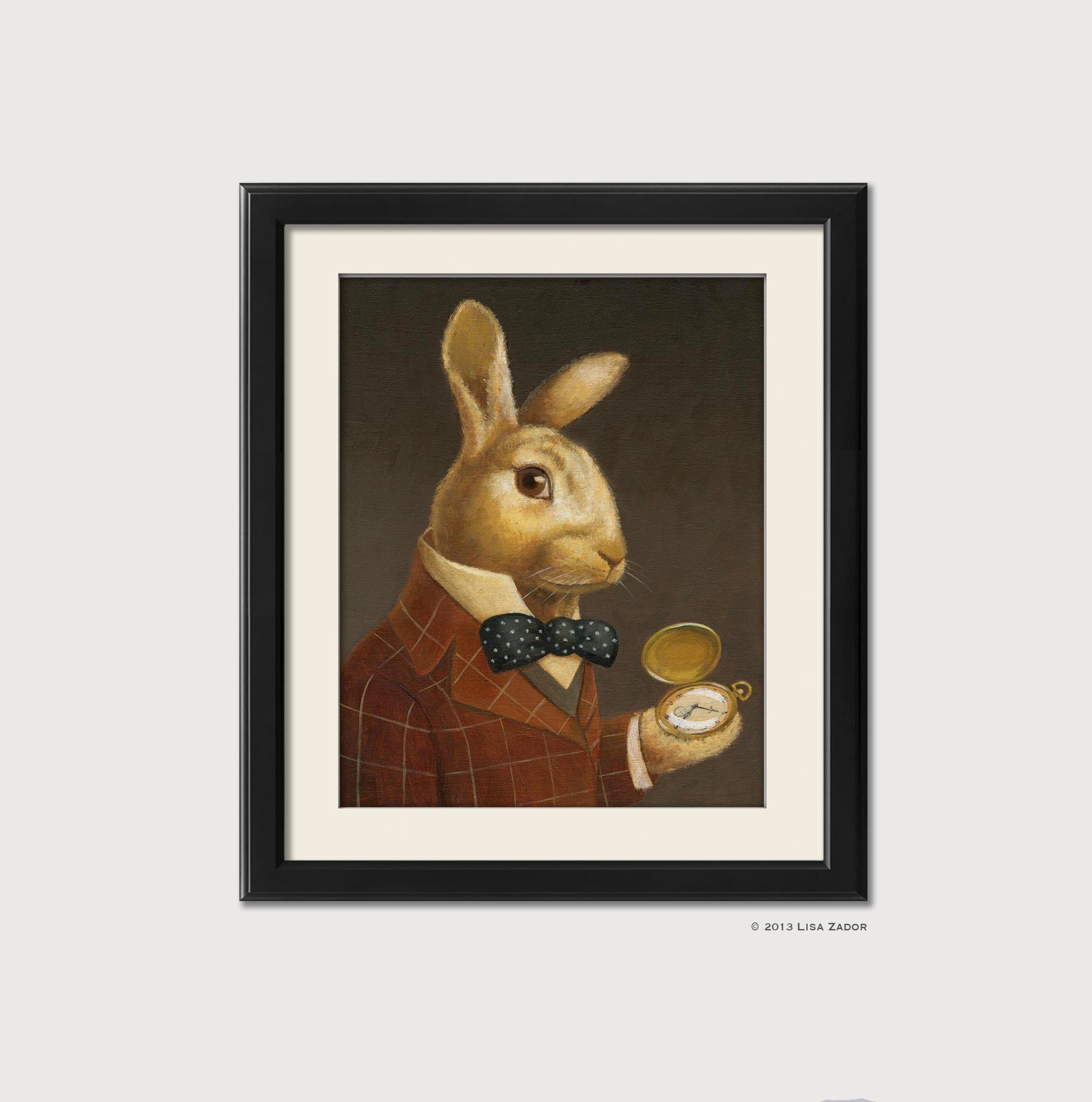 ハロウィン ラビット White Rabbit Portrait Print From Original Artwork - Literary Art