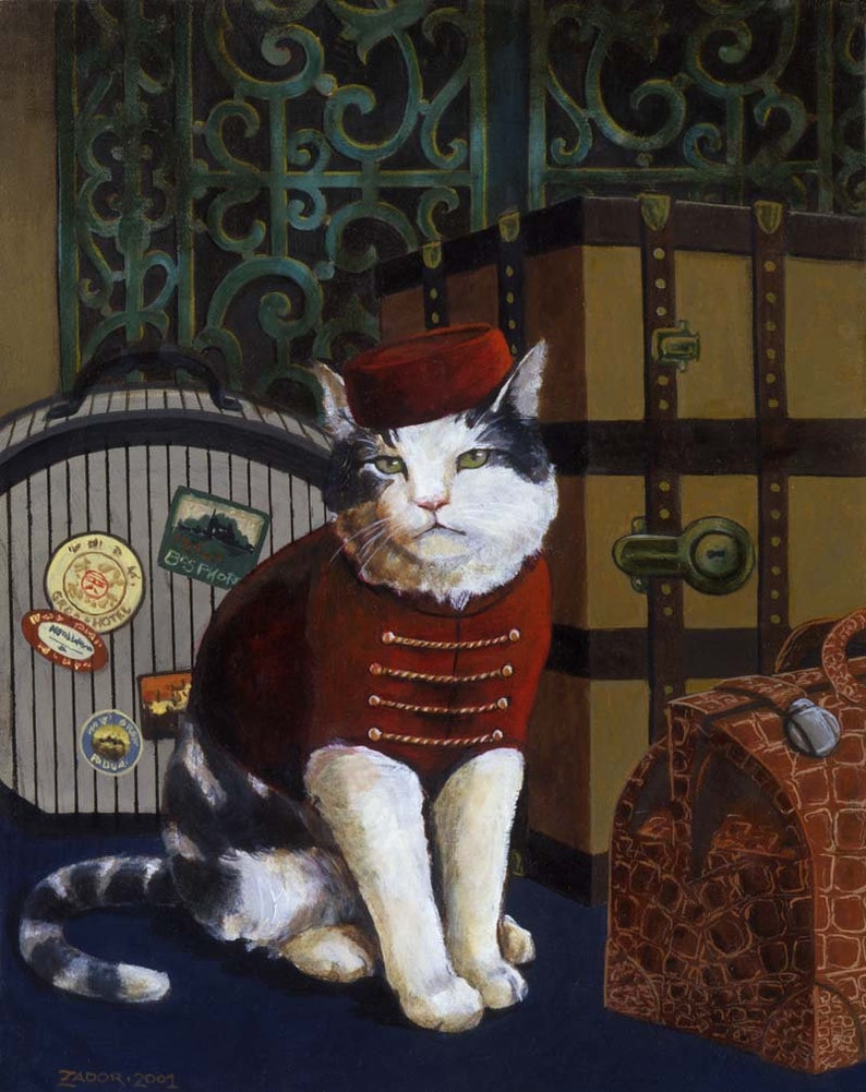 Nautical Cat Portrait, Cat Print, Sailor, Cat Art, Cat in Clothes, Cute Cat, Cat Lover's Gift, Funny Cat, Pet Portrait image 7