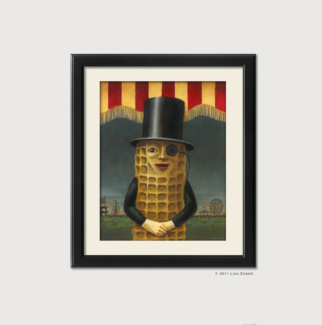 Peanut Print From Original Artwork - Vintage Mr. Peanut in