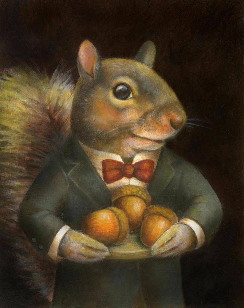 Squirrel Christmas Print Christmas Squirrel Print Singing Squirrels Funny Squirrel Print Squirrel Art image 5