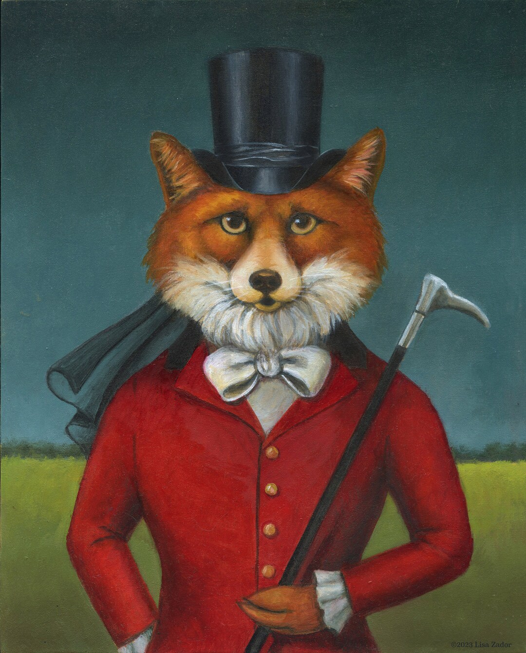 Lady Fox Hunt Print Fox Portrait Fox Art Equestrian Art Etsy