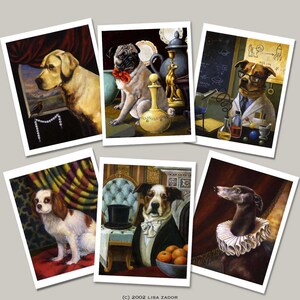 Peut inclure: Un ensemble de six cartes illustr&eacute;es mettant en sc&egrave;ne diff&eacute;rentes races de chiens dans divers contextes. Les cartes sont toutes dans un style similaire, avec une bordure blanche et un fond color&eacute;. Les chiens sont tous repr&eacute;sent&eacute;s dans un style r&eacute;aliste, avec des visages expressifs et une fourrure d&eacute;taill&eacute;e. Les cartes sont parfaites pour les amoureux des chiens et les collectionneurs.