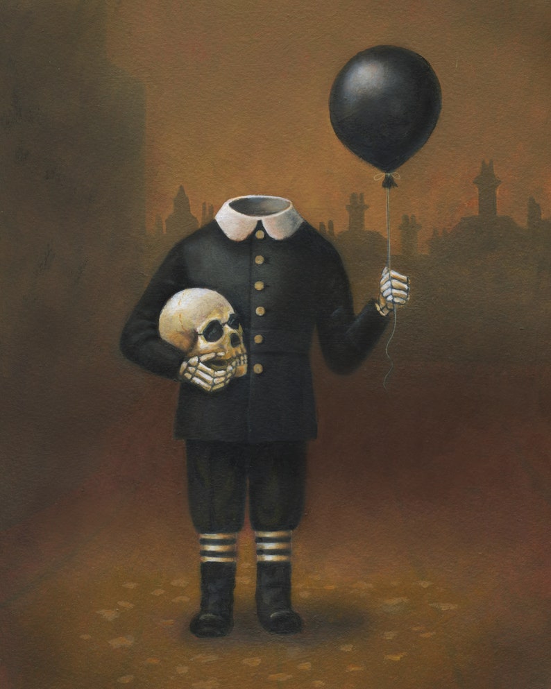 Headless Skeleton Print Halloween Skull Print Victorian Gothic Skeleton Steampunk image 3