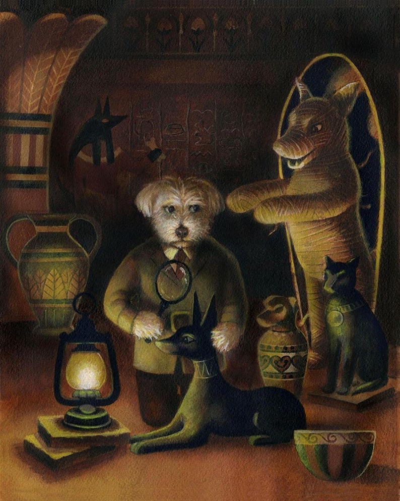 Halloween Haunted Dog Portrait, Ghost Stories for Dogs, Spooky Dog Art image 5