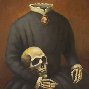 Headless Skeleton Print Halloween Skull Print Victorian Gothic Skeleton Steampunk image 2