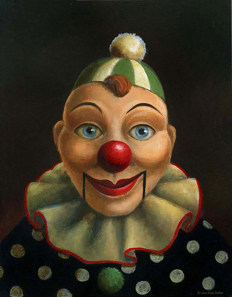 This creepy clown ventriloquist dummy Print will add a macabre touch to your gothic art collection.  It is the perfect gift for any vintage doll collector or Vaudeville aficionado. Give him as a Hostess gift or Housewarming gift