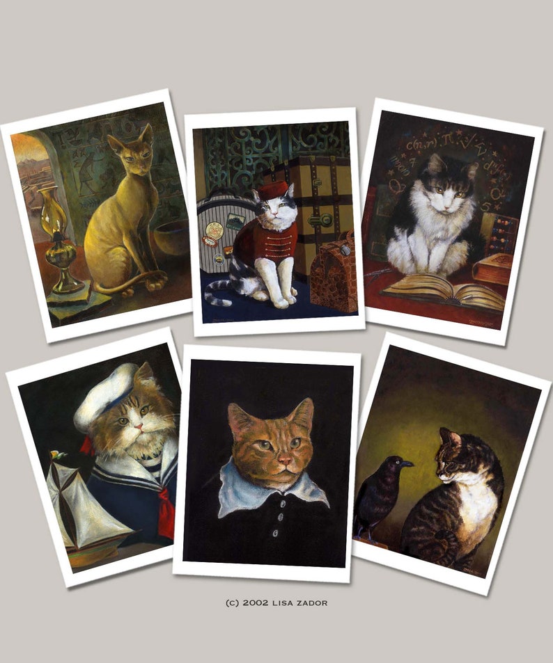 Nautical Cat Portrait, Cat Print, Sailor, Cat Art, Cat in Clothes, Cute Cat, Cat Lover's Gift, Funny Cat, Pet Portrait image 2