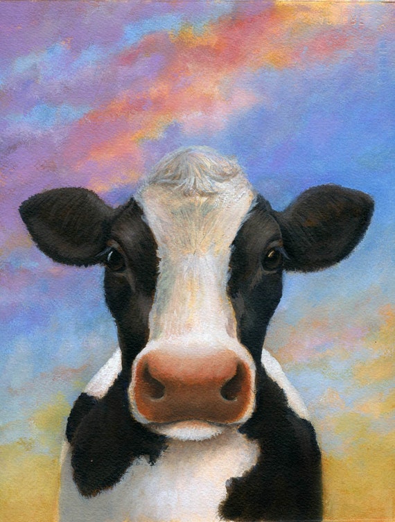 A1Funny Cow Poster Art Print 60 x 90cm 180gsm Cows Farm Animal Fun Gift #8273