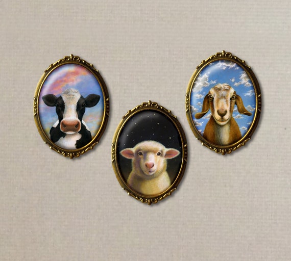 Sheep Brooch, Cow Pin, Goat Brooch , Farm Animal Pin, Barnyard, Country Style, Dairy, Farm Art Sheep Brooch, Cow Pin, Goat Brooch , Farm Animal Pin, Barnyard, Country Style, Dairy, Farm Art