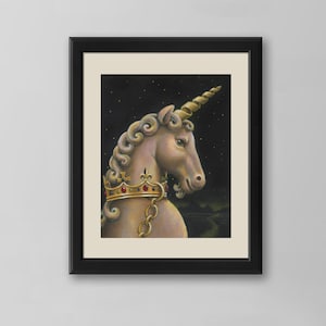 Unicorn Art Print from an Original Painting, Mythical Creature, Fantastic Beast, Wall Art