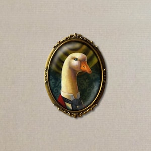 Goose Portrait Print Christmas Goose Print Anthropomorphic Animal Golden Goose Victorian Goose Animals in Clothes Bird Print image 4