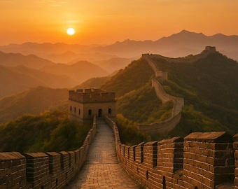 Great Wall of China at Sunrise – Digital Wall Art