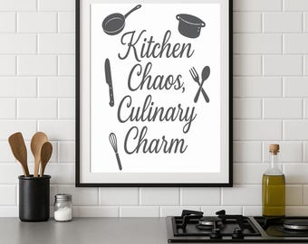 Modern Kitchen Wall Art – Culinary Charm Typography Poster