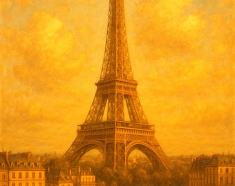 Paris Skyline Print – Vintage-Style Eiffel Tower Download