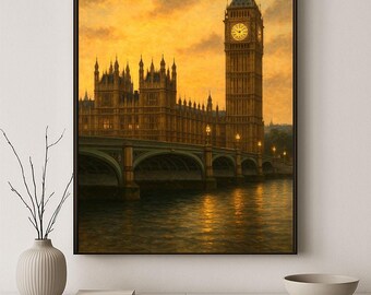 London Cityscape Wall Art – Big Ben Sunset Download