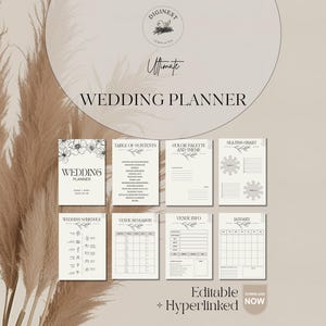 Editable Canva Wedding Planner Digital Wedding Planning Binder Bridal Organizer Checklist Budget Tracker Seating Chart Guest List Template