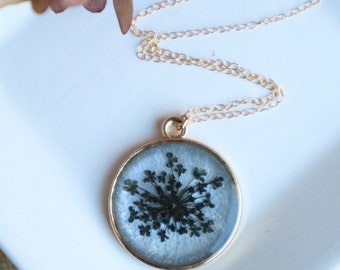 Real flower pendant necklace, pressed flower jewelry, handmade necklace, everyday necklaces, gold jewelry, necklaces with meaning, for mom