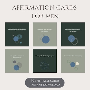 Affirmatiekaarten heren | Motiverend klein cadeau voor mannen | Motiverende kaarten voor mannen | Digitaal doe-het-zelfcadeau voor mannen