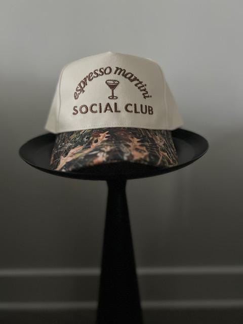 Espresso Martini Social Club Custom Hat Pearl Chain Bow Coquette Espresso Martini Hat – Ginnecarow main image 3